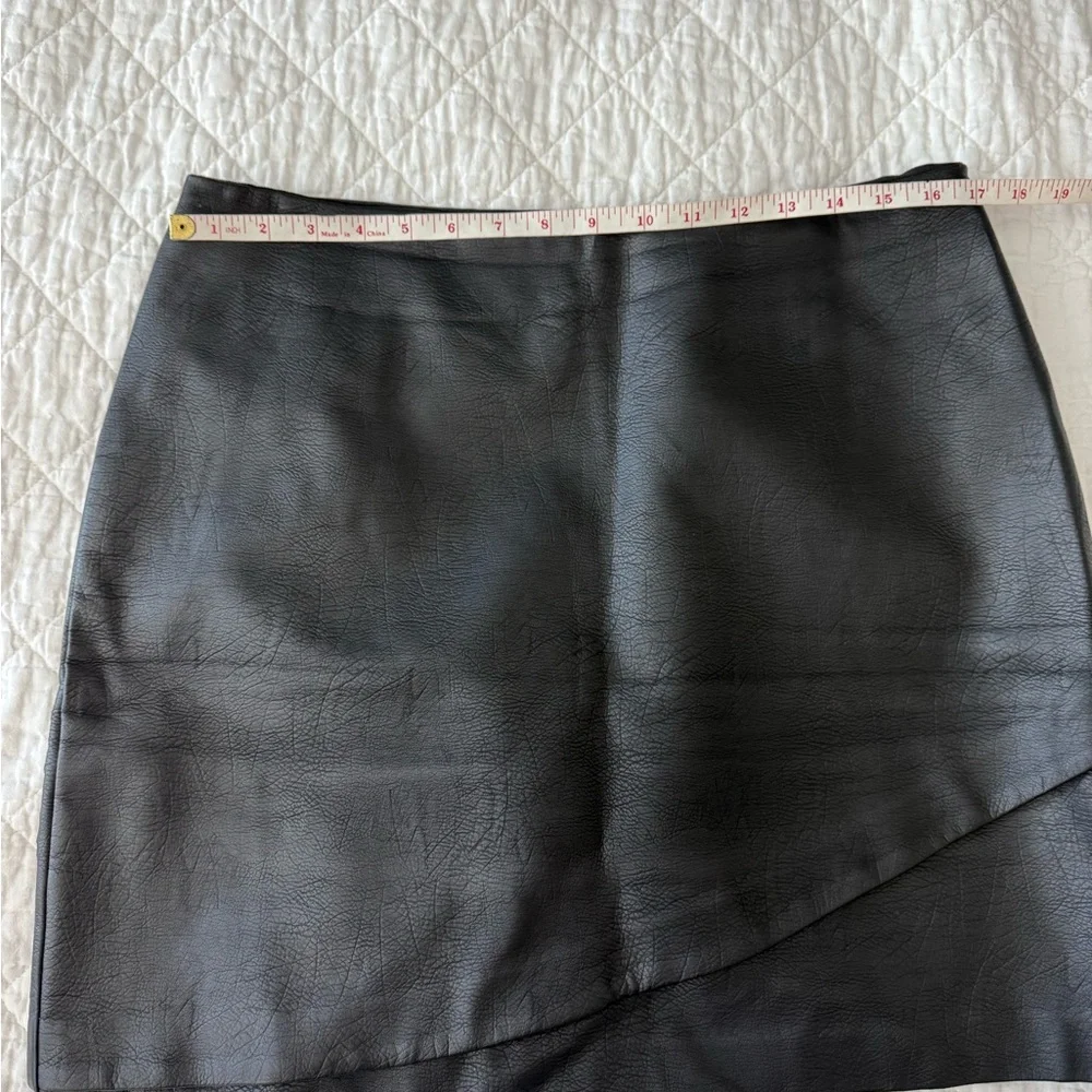 Club Monaco Faux Leather Black Mini Skirt